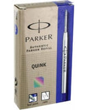 Parker Ballpoint Pen Refill Medium Blue Ink Tubed quantity 1, 6 or 12