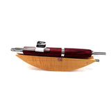 Pilot Capless Vanishing Point Fountain Pen with Red Birchwood Body and Chrome Trims