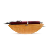 Pilot Capless Vanishing Point Fountain Pen with Red Birchwood Body and Chrome Trims
