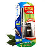 Pilot V5 Hi-Tecpoint 0.5 Extra Fine Roller Ball Pen x1 Black + 3 Refills FOC New