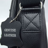 Quindici 15.6 Laptop Messenger Bag Black Soft Split Leather QSB 725