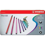 Stabilo Pen 68 Fibre Tip Pens Gift Tins in 10, 20, 30, 40 or 50 Assorted Colours