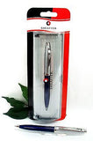 Sheaffer 100 Ballpoint Pen Blue/Chrome Body & Trims Medium Blue Refill