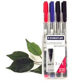 Staedtler Lumocolor Desktop Pen Set x4 317WP4 Medium Red*Blue*Black Permanent