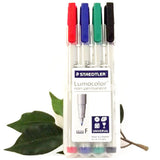 Staedtler Lumocolor Pen Set x4 Non-Permanent 316 WP4 Fine Black*Blue*Red*Green