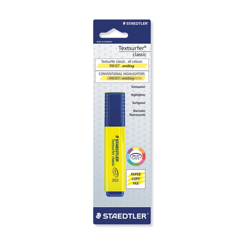 Staedtler Textsurfer Yellow Highlighter x 1 Blister Packed Back to School