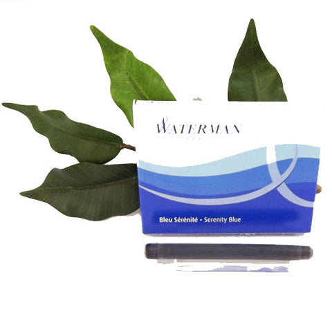 Waterman Cartridges Ink Fountain Pen Standard Size x8 Florida / Serenity Blue