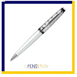 Waterman Expert 2 Deluxe White Chrome Trim Ball Pen