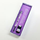 Herbin Transparent Rollerball Pen with Violet Ink Bottle, Converter and Gift Box