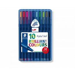 Staedtler Triplus Ballpen Medium Pack of 10 Assorted