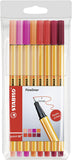 Stabilo Point 88 Fineliner Pens "Shades of Red" 8 Pack