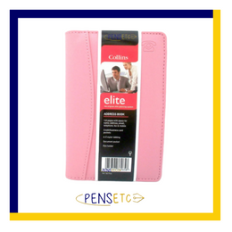 Collins Elite Padded Address Book Pink CL165 Slim Business Credit Card pockets