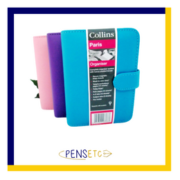 Collins Paris Pocket Organiser Baby Pink, Purple or Teal KT2855