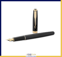 Parker Sonnet Black Lacquer and Gold Fountain Pen PKF015