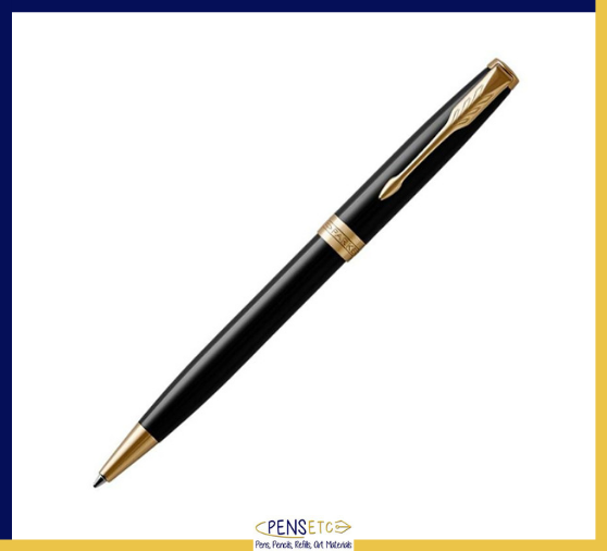 Parker Sonnet Black Lacquer and Gold Ballpoint Pen PKB017 – Pens Etc