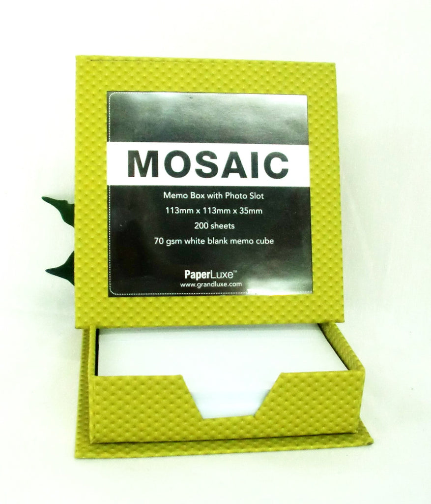 Grandluxe Mosaic Memo Box with Photo Slot Available in 4 Colours – Pens Etc