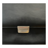 Quindici Leather Black Flapover Briefcase