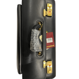 Quindici Leather PIlot Case with drop front & laptop pouch black