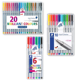 Staedtler Triplus Fineliner Assorted Hard Case Wallet x6 or 10 or x20 334 0.3mm