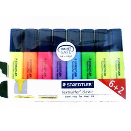 Staedtler Textsurfer Classic Highlighter Pen in 6 Assorted Colours with 2 Free Yellow Highlighters
