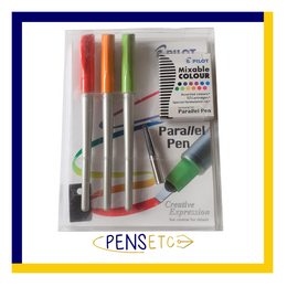 Pilot Parallel Pen Calligraphy Set 1x1.5 1x2.4 1x3.8 Pens + 12 Cartridges