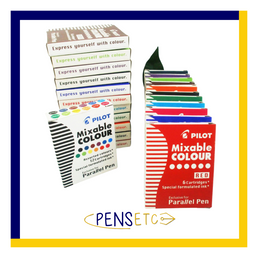 Pilot Parallel Pen Ink Cartridges ICP3 12 Pack Available in 12 Colours