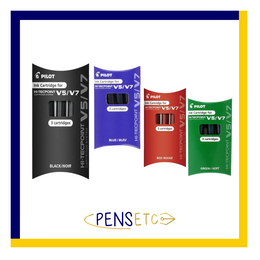 Pilot V5/V7 Cartridge System Pen Refills Packet x3 Black Blue Red or Green V5 V7