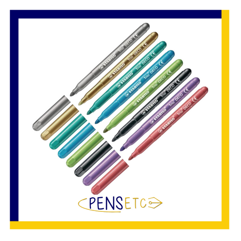 STABILO Trio Deco Metallic Colouring Pens Pack of 8