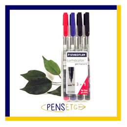 Staedtler Lumocolor Desktop Pen Set x4 317WP4 Medium Red*Blue*Black Permanent