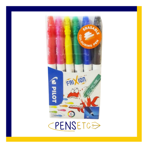 Pilot Frixion Colors Erasable Felt Pen 6 colour Wallet