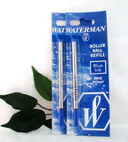 Waterman Rollerball Pen Refill Fine in Blue Ink Pack of 2