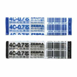 Zebra 4C Ballpoint Refill in Blue or Black Ink Pack of 2 BR-8A-4C Blue or Black Mini Expandz T3 Sharbo