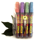 Artline Metallic Poster Markers in 4 Assorted Colours 4mm Bullet Tip EPP-4