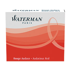 Waterman Mini Ink Cartridges Universal International Short Size x6 Red Audacious