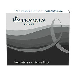Waterman Mini Ink Cartridges Universal International Short Size x6 Black Intense