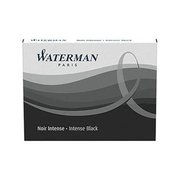 Waterman Cartridges Ink Standard Size in Black Ink Pack of 8