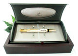 Parker Duofold Ballpoint Pen in Pearl and Black Colourway & Gold Trims