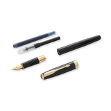 Parker Sonnet Black Lacquer and Gold Fountain Pen PKF015