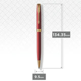 Parker Sonnet Red Lacquer and Gold Ballpoint Pen PKB019