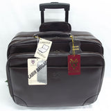 Quindici Leather Business Overnight Trolley Bag Hand Luggage Size with Laptop Section in Black or Brown QSB 718