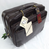 Quindici Leather Business Overnight Trolley Bag Hand Luggage Size with Laptop Section in Black or Brown QSB 718