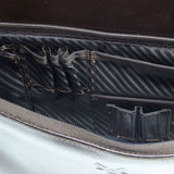 Quindici Leather Business Overnight Trolley Bag Hand Luggage Size with Laptop Section in Black or Brown QSB 718