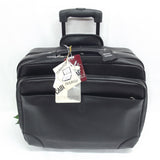 Quindici Leather Business Overnight Trolley Bag Hand Luggage Size with Laptop Section in Black or Brown QSB 718