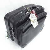 Quindici Leather Business Overnight Trolley Bag Hand Luggage Size with Laptop Section in Black or Brown QSB 718