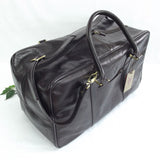 Quindici Square Leather Holdall in Dark Brown Vegetable Tan for Men & Women QVB 518