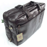 Quindici Travel Suitcase Brown Leather Hand Luggage Size I.A.T.A. Vegetable Tan For Men & Women QVB 517