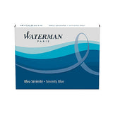 Waterman Cartridges Ink Fountain Pen Standard Size x8 Florida / Serenity Blue