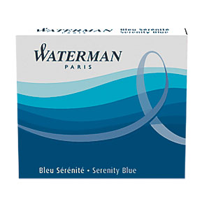 Waterman Mini Ink Cartridges Universal International Short Size x6 Florida Blue