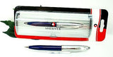Sheaffer 100 Ballpoint Pen Blue/Chrome Body & Trims Medium Blue Refill