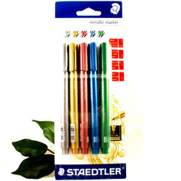 Staedtler Metallic Markers Packet x5 Assorted Colours 1-2mm Line Width
